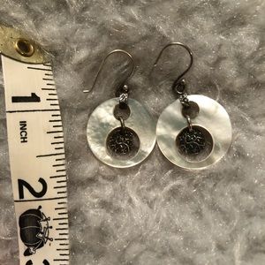 Silpada mother of Pearl delicate drop earring with antiqued silver accent